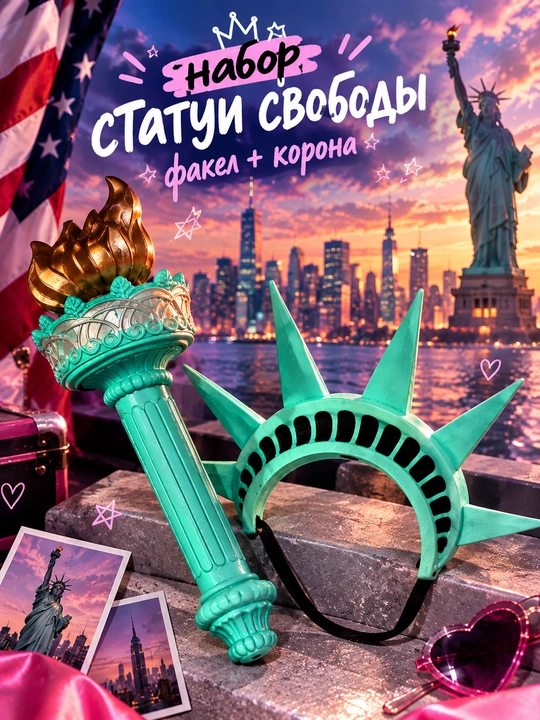 Набор «Статуя Свободы»: факел + корона - 