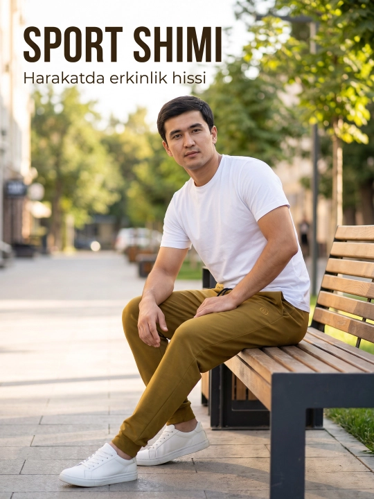 Erkaklar uchun jigarrang jogger triko — sport va kundalik kiyish uchun