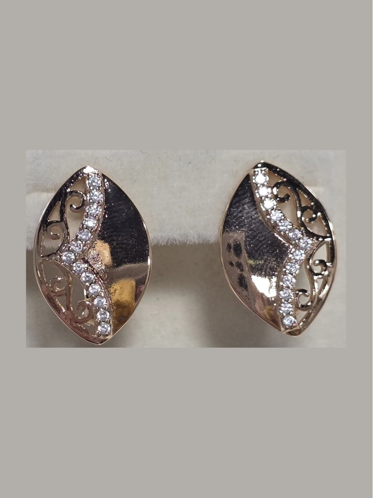 Серьги с розовой позолотой 18 карат, аккуратная форма