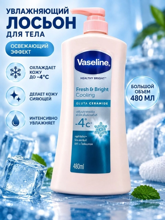 Vaseline Healthy Bright Gluta Ceramide лосьон для тела, 480 мл - 