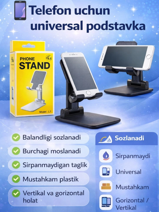 Telefon uchun sozlanadigan stol usti stendi L1 - 