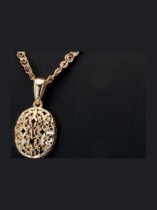 Kulon mis, 18 karat pushti tilla yugurtirilgan, ingichka zanjir uchun
