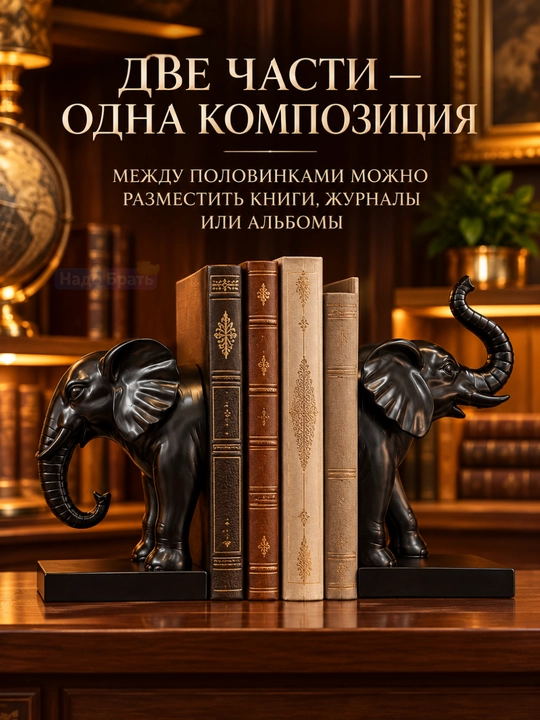 Декоративные подставки для книг , комплект из 2 частей, интерьерный декор