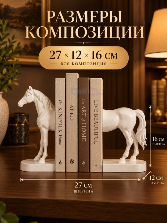 Декоративные подставки для книг , комплект из 2 частей, интерьерный декор