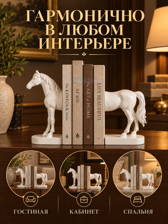Декоративные подставки для книг , комплект из 2 частей, интерьерный декор