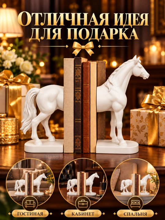 Декоративные подставки для книг , комплект из 2 частей, интерьерный декор