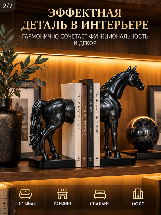 Декоративные подставки для книг , комплект из 2 частей, интерьерный декор