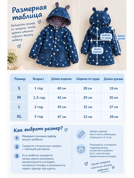 Детский  джинсовый плащ , с капюшоном