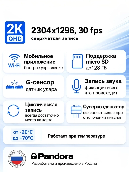 Видеорегистратор Pandora Mini Pro, WiFi, 1 камера