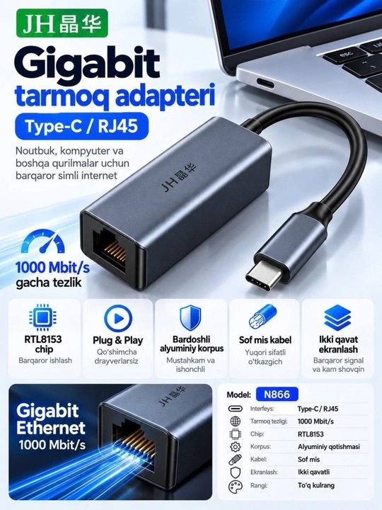 USB 3.0 HUB,3×USB 3.0+RJ45 Gigabit LAN Type-C RJ45 Gigabit Ethernet Type-C USB HUB 3.0