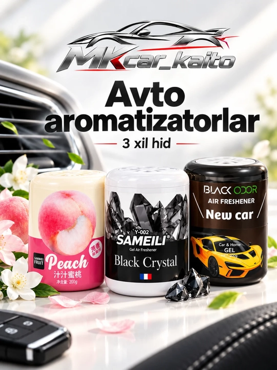 Sameili Black Crystal havo tozalagichi, uy va avtomobil uchun gelli xushbo‘ylantirgich - 