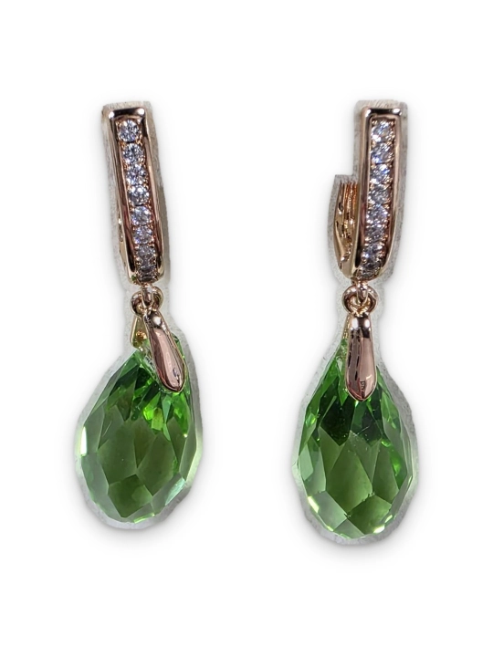 Серьги медные с розовой позолотой 18 карат - 