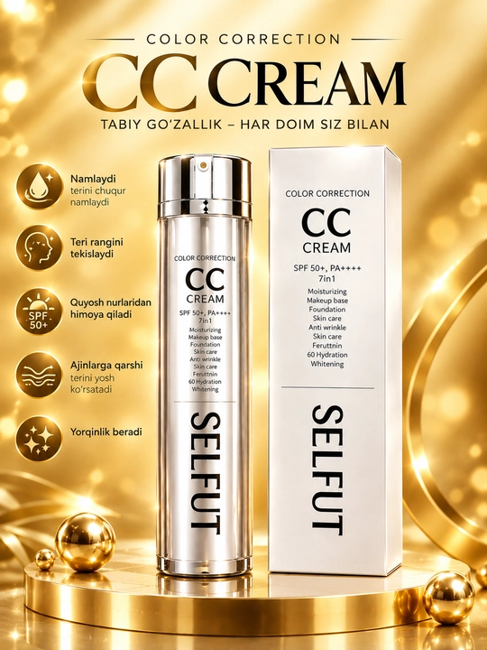 SELFUT CC крем, тональный крем, SPF 50+, крем для лица, CC Cream