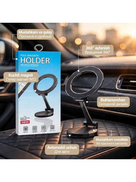 Telefon ushlagich 360, Holder 360 kuchli magnit - 