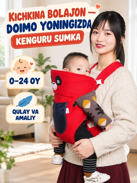 Olalar uchun kenguru ryukzak 3v1 — kenguru sumka, chaqaloqlar uchun - 