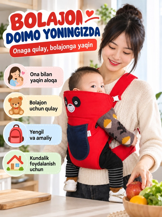 Olalar uchun kenguru ryukzak 3v1 — kenguru sumka, chaqaloqlar uchun