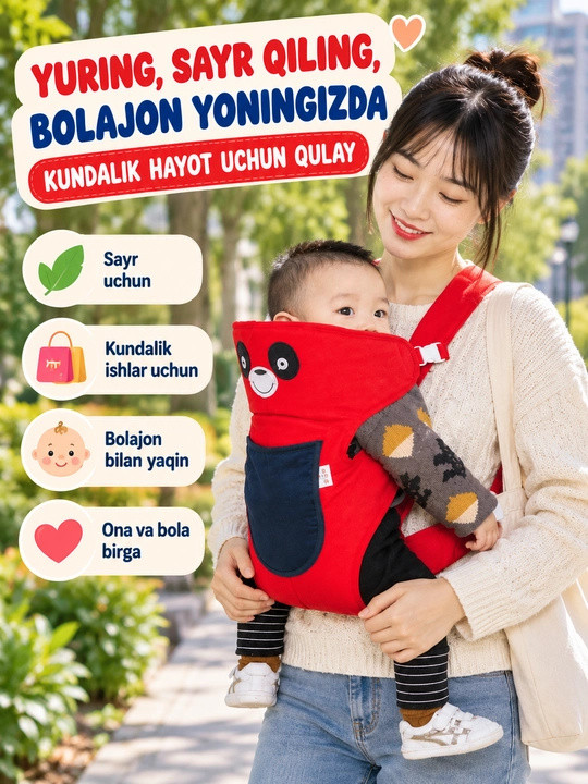 Olalar uchun kenguru ryukzak 3v1 — kenguru sumka, chaqaloqlar uchun