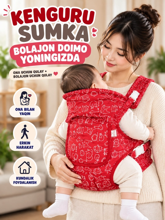 Olalar uchun kenguru ryukzak 3v1 — kenguru sumka, chaqaloqlar uchun - 