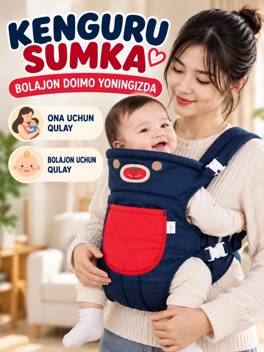 Olalar uchun kenguru ryukzak 3v1 — kenguru sumka, chaqaloqlar uchun