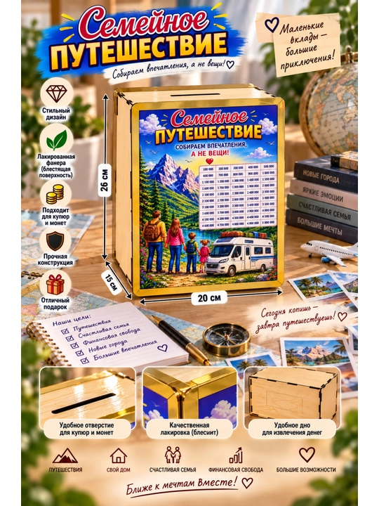 Копилка из фанеры для денег и монет — Мечтай  Копи  Достигай - 