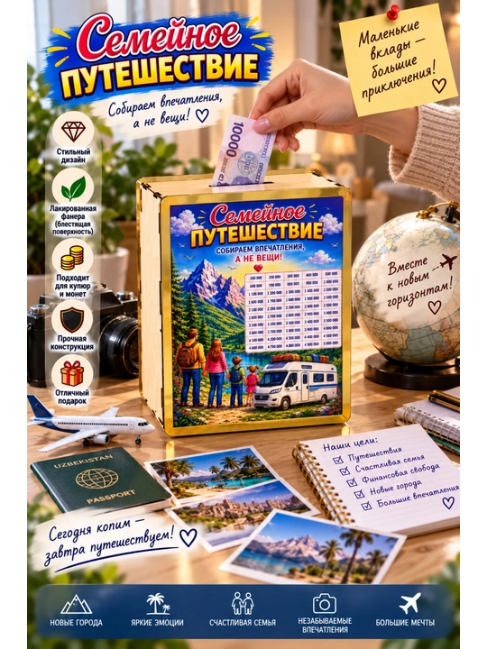 Копилка из фанеры для денег и монет — Мечтай  Копи  Достигай