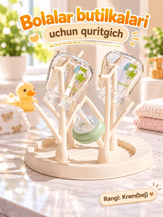 Bolalar butilka quritgichi. Sut shishalari, suv idishlari, so'rg'ichlar, niblerlar uchun - 