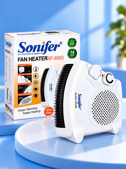 Elektr isitgich Sonifer SF-6510, ventilyatorli isitish pechka 1000/2000 W, termostatli