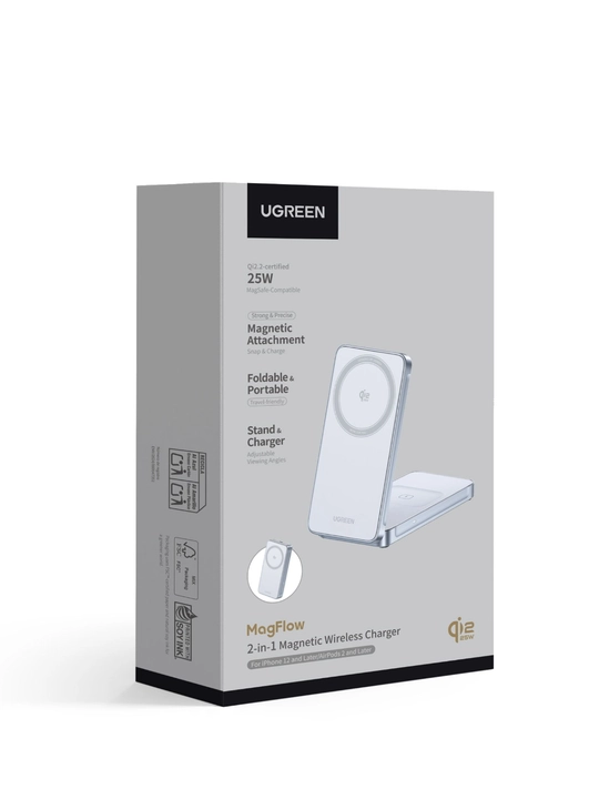 UGREEN Qi2 25Вт складная магнитная зарядная станция 2-в-1 W756 55963