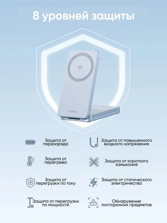 UGREEN Qi2 25Вт складная магнитная зарядная станция 2-в-1 W756 55963