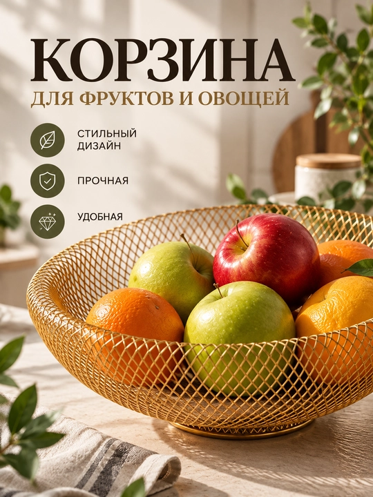 Meva idish, mevadon, konfetnitsa, oshxona uchun metall vaza - 