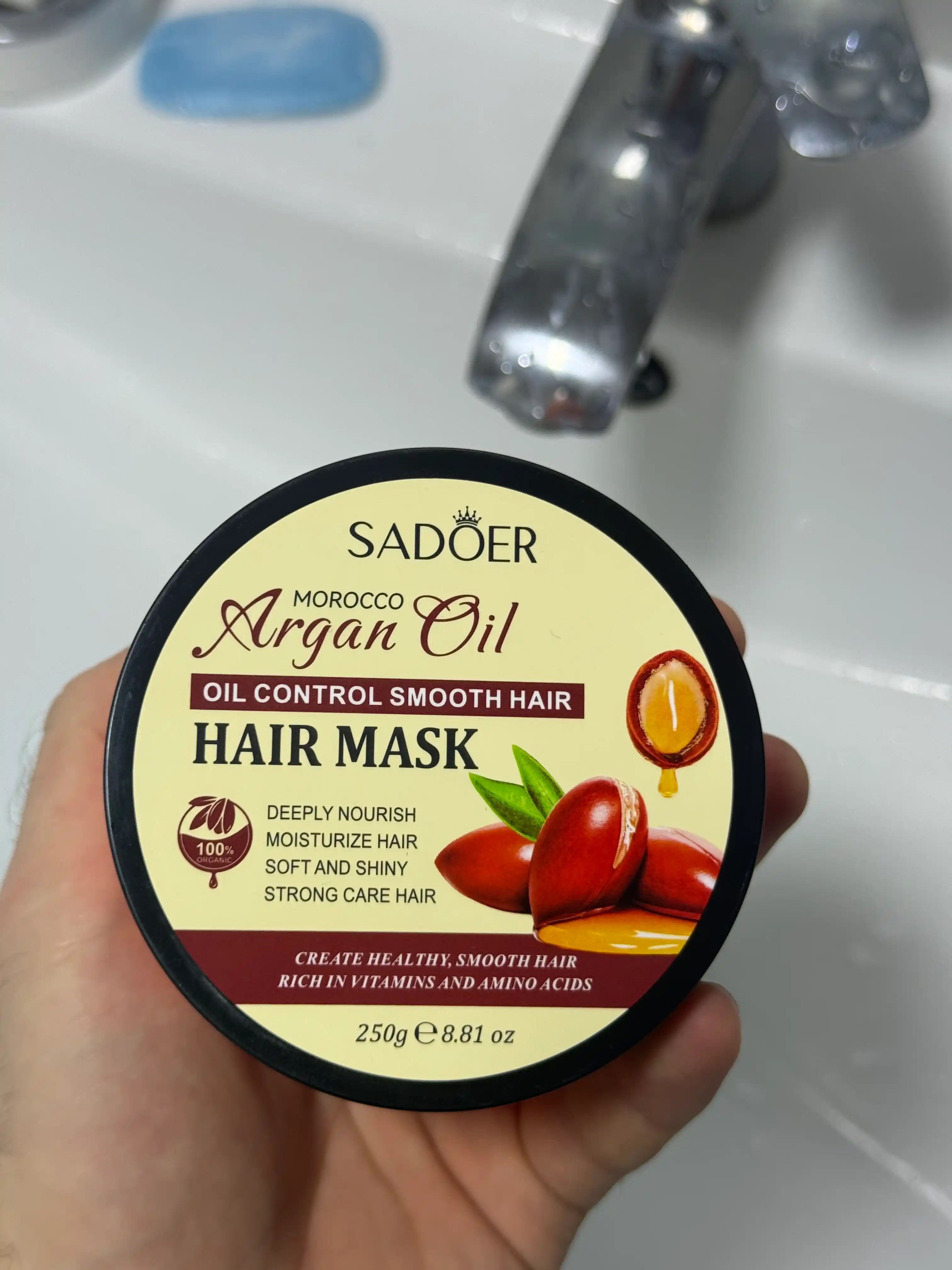 Маска для волос SADOER Argan Oil с аргановым маслом, увлажняющая, 250 г