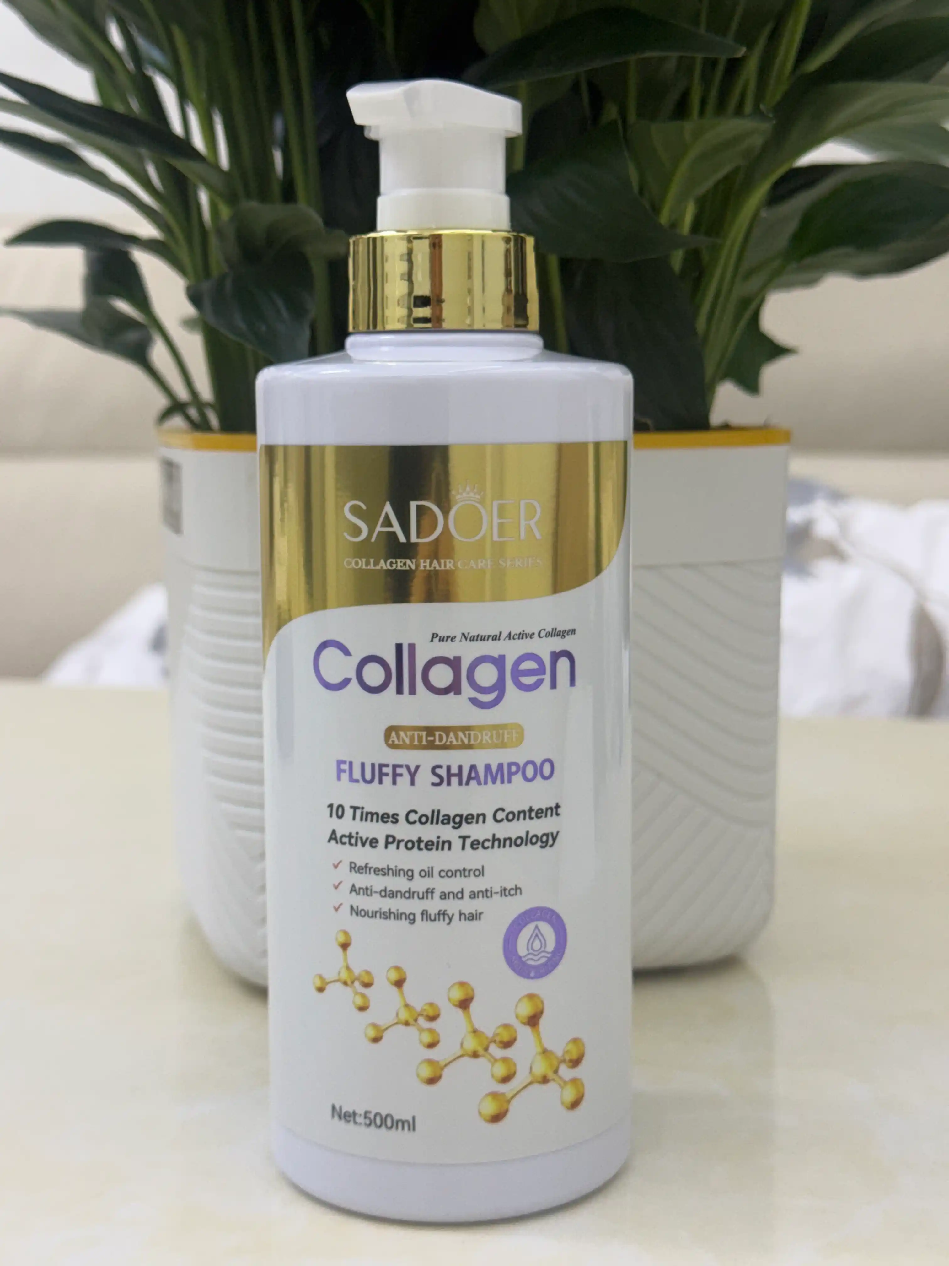 SADOER Collagen qazg‘oqqa qarshi dozatorli shampun, 500 ml