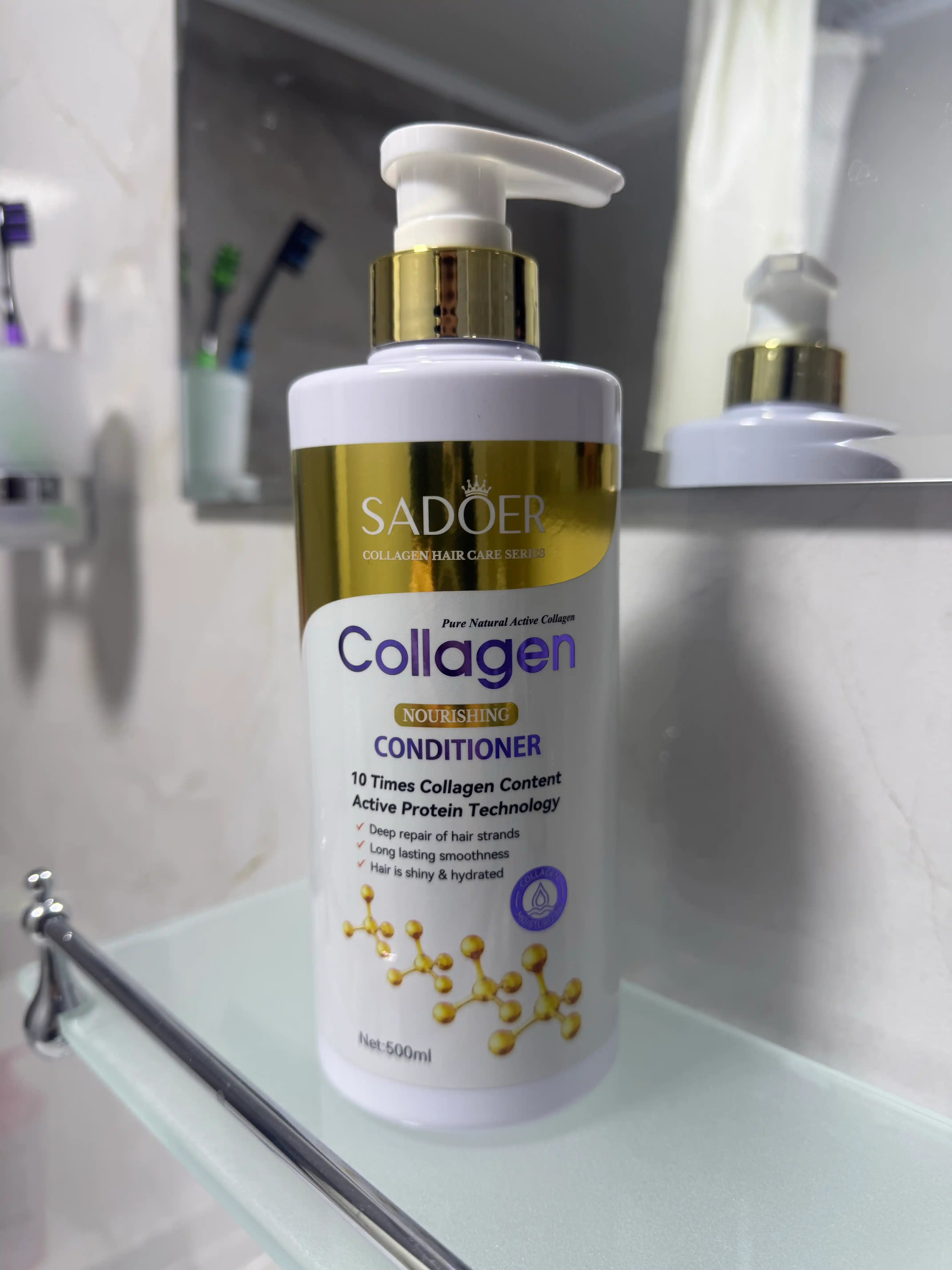 SADOER Collagen soch uchun oziqlantiruvchi konditsioner, nasos bilan, 500 ml