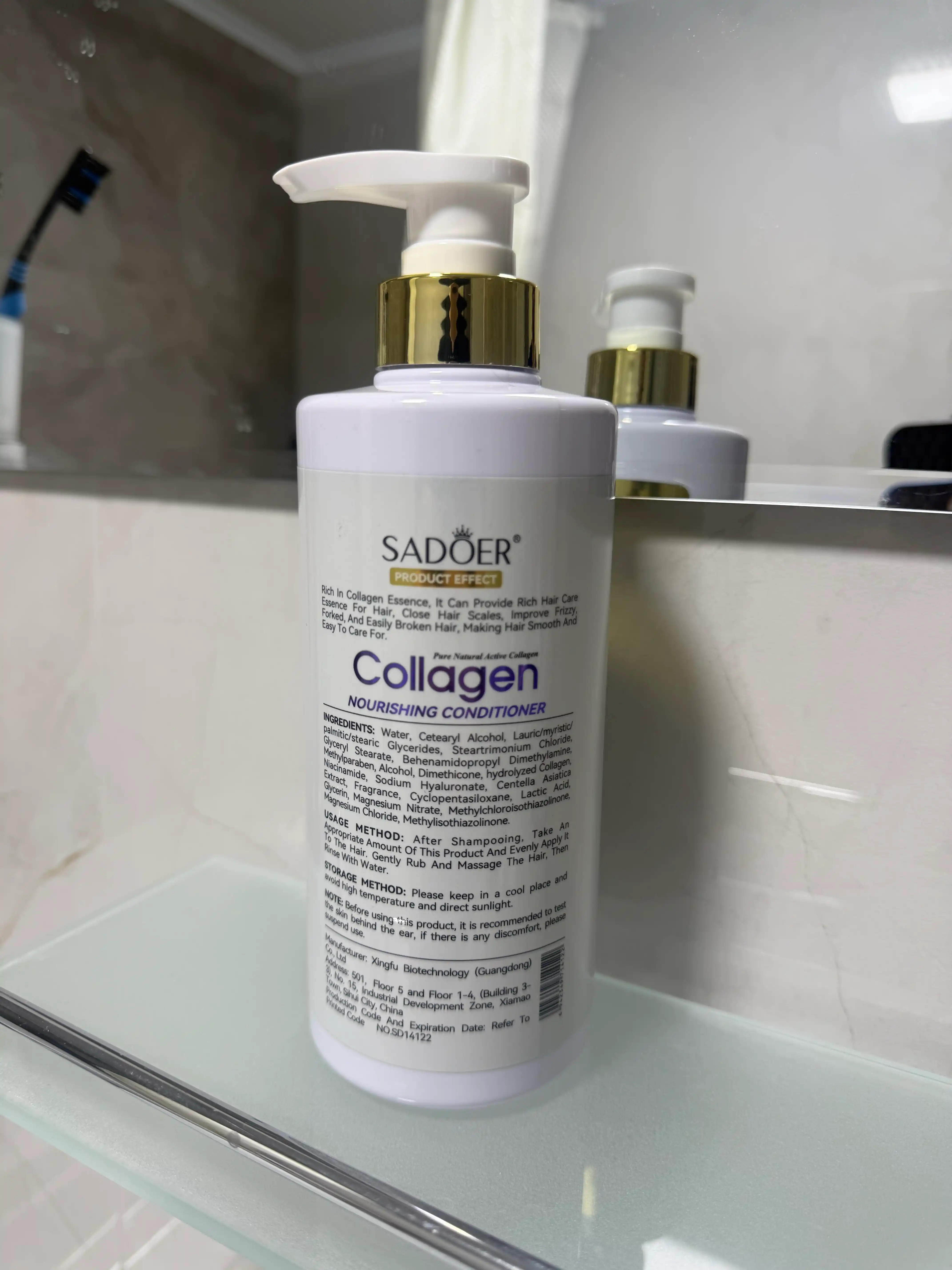 SADOER Collagen soch uchun oziqlantiruvchi konditsioner, nasos bilan, 500 ml