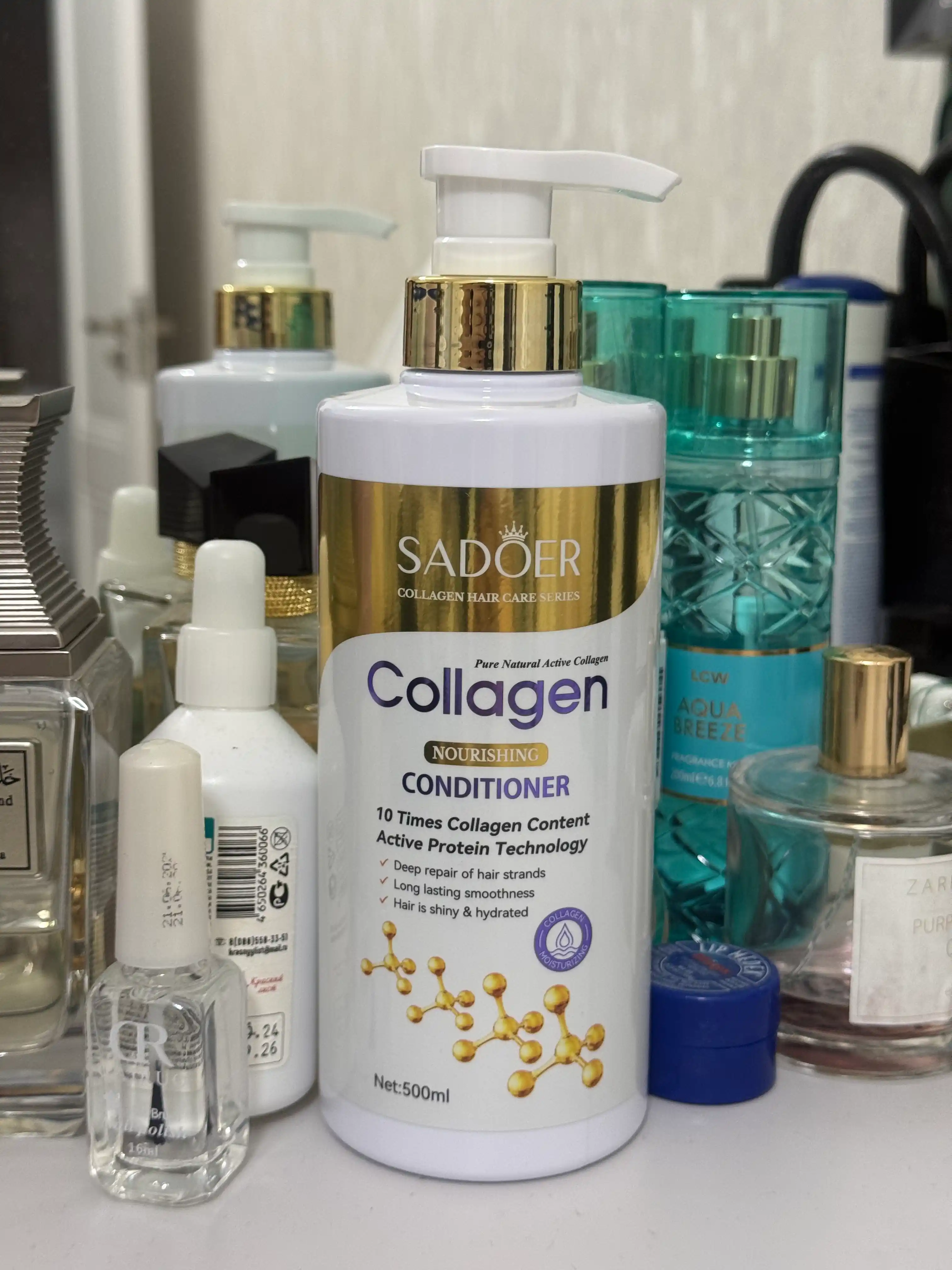 SADOER Collagen soch uchun oziqlantiruvchi konditsioner, nasos bilan, 500 ml