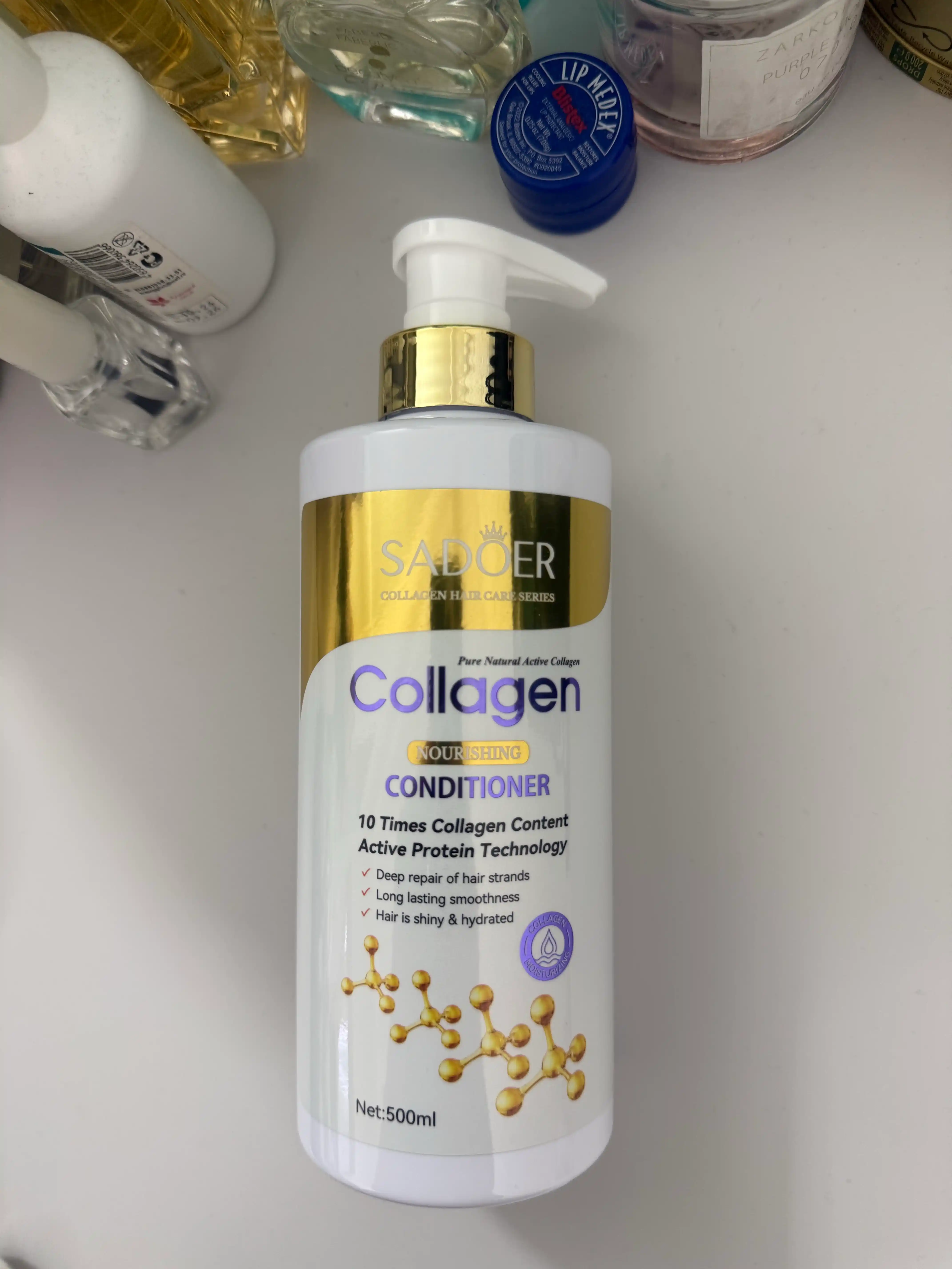 SADOER Collagen soch uchun oziqlantiruvchi konditsioner, nasos bilan, 500 ml