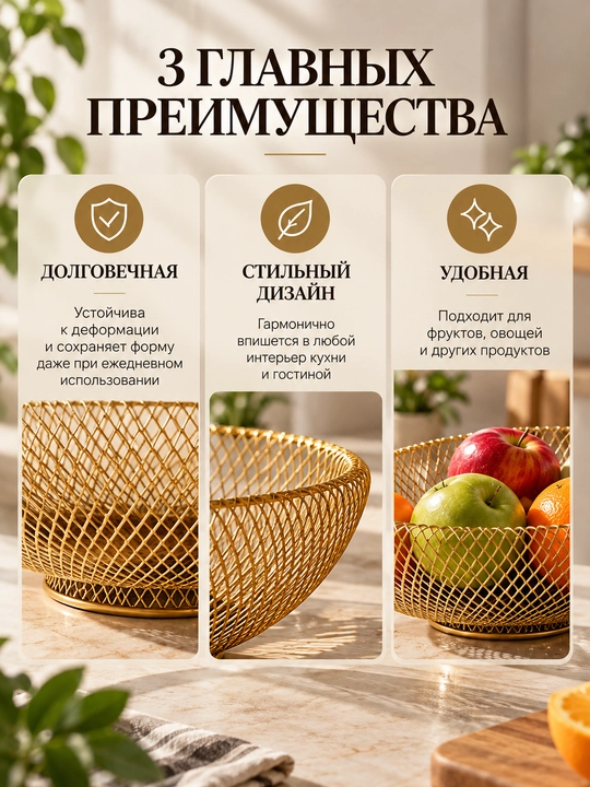 Meva idish, mevadon, konfetnitsa, oshxona uchun metall vaza