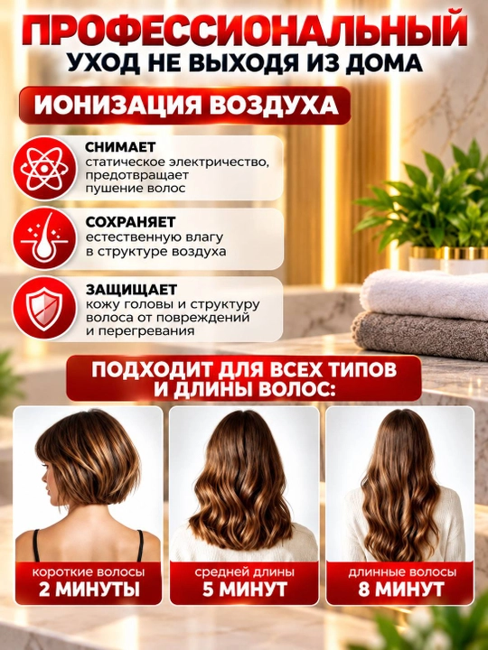 Professional soch quritgich BS-9900, quritish va turmaklash uchun