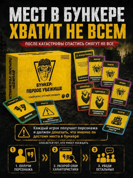 Настольная игра "Бункер", развивающая игра для детей и взрослых