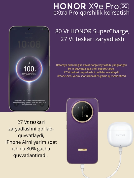 HONOR X9E Pro 5G, защита eXtra Pro, 11000 мАч, до 10 м по стандарту IP69