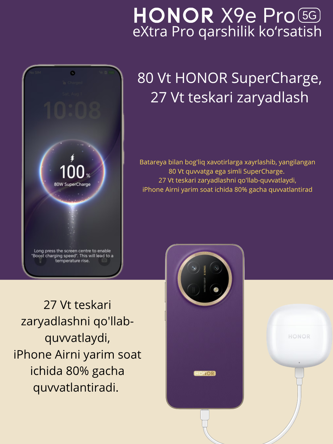 HONOR X9E Pro 5G, защита eXtra Pro, 11000 мАч, до 10 м по стандарту IP69