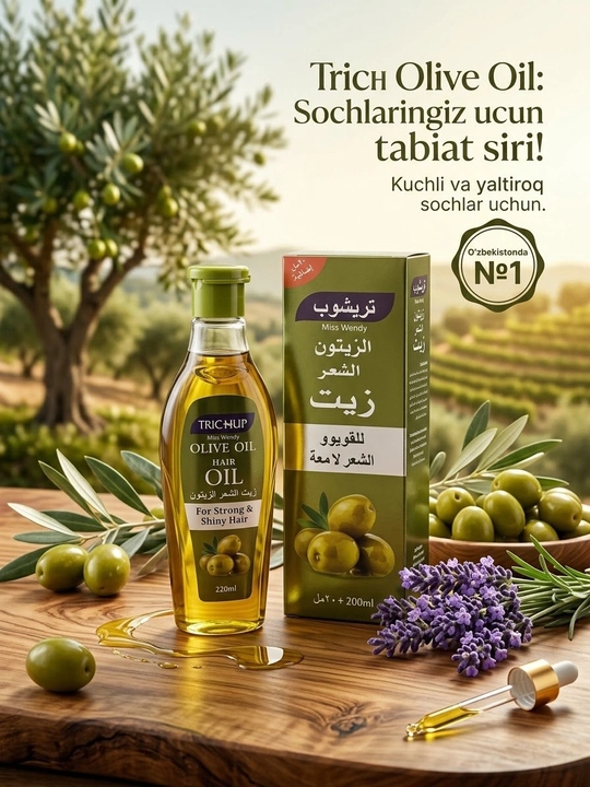 Sochlarni oziqlantirish va mustahkamlash uchun zaytun yog'i - 