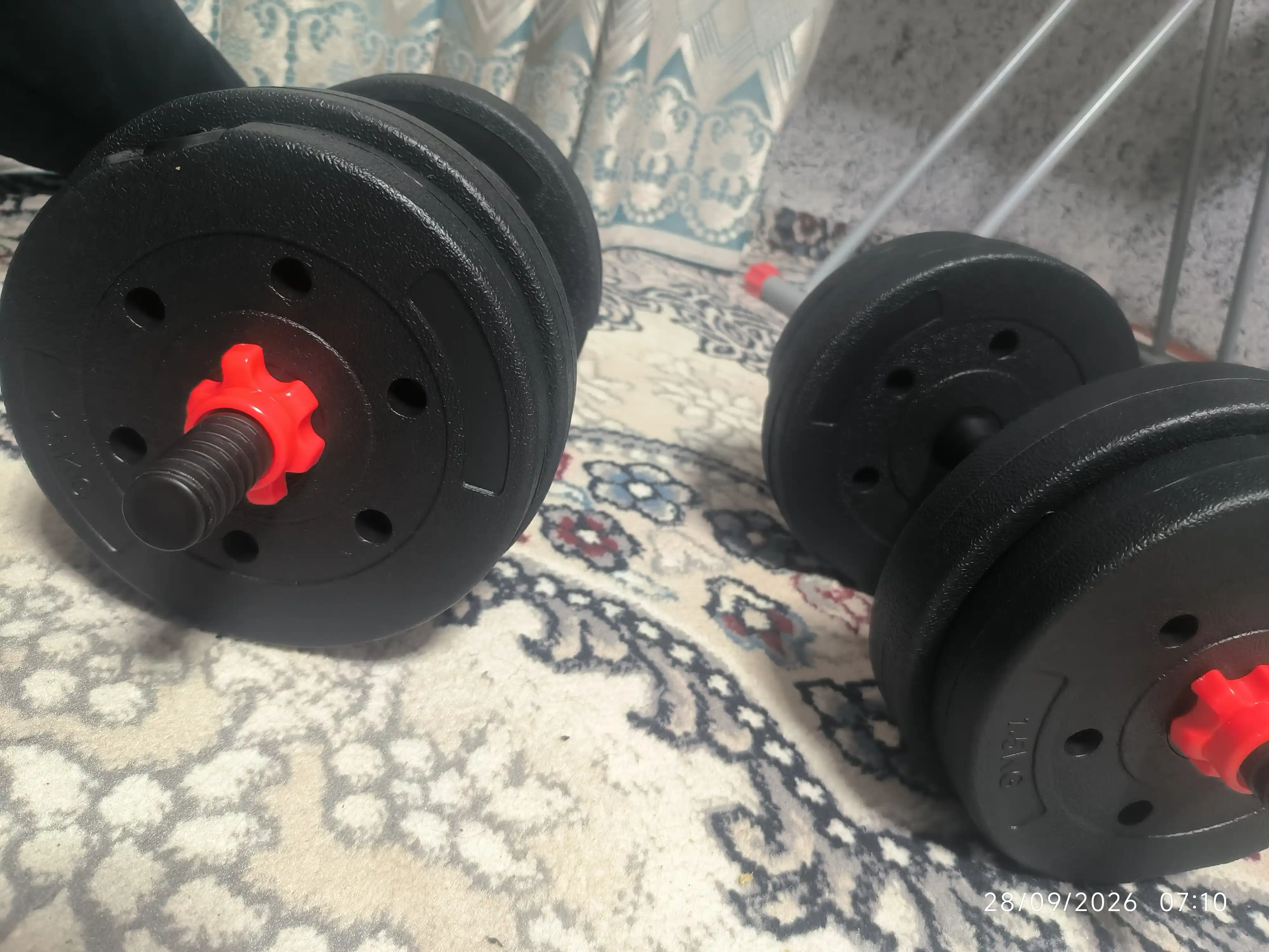 Yig'ma gantellar to plami va shtanga, gantel nabor 15 kg - 30 kg