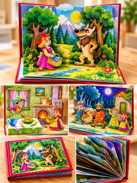 Детская 3D панорамная книга сказок с яркими иллюстрациями и историями