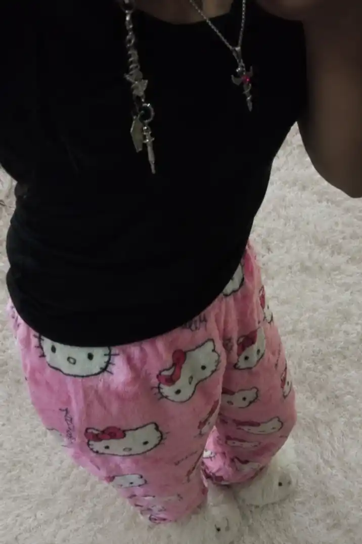 Пижамные штаны Hello Kitty с милым принтом, комфортная домашняя одежда