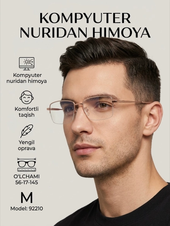 Kompyuter uchun himoya ko‘zoynagi, zamonaviy ramkali - 