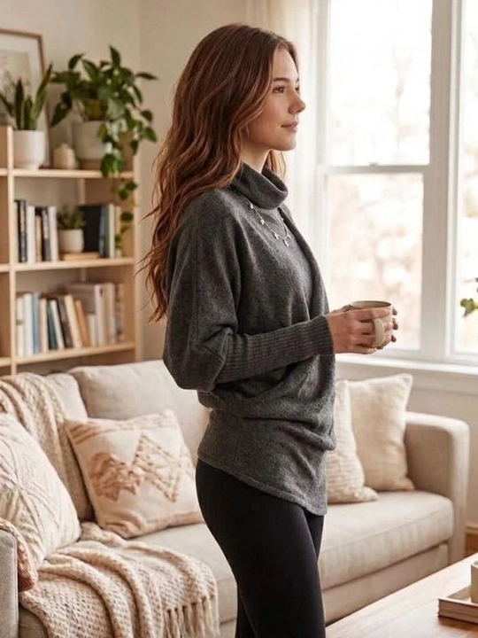 Ayollar uchun asimmetrik oversize jemper