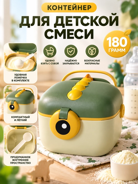 Удобный контейнер для детской смеси, закусок и каш, удобный на прогулке и в дороге