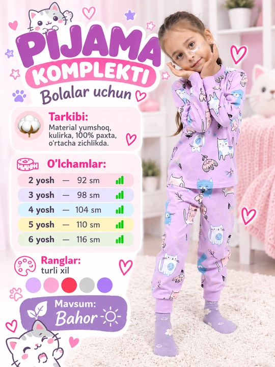 Qizlar uchun pijamalar - 