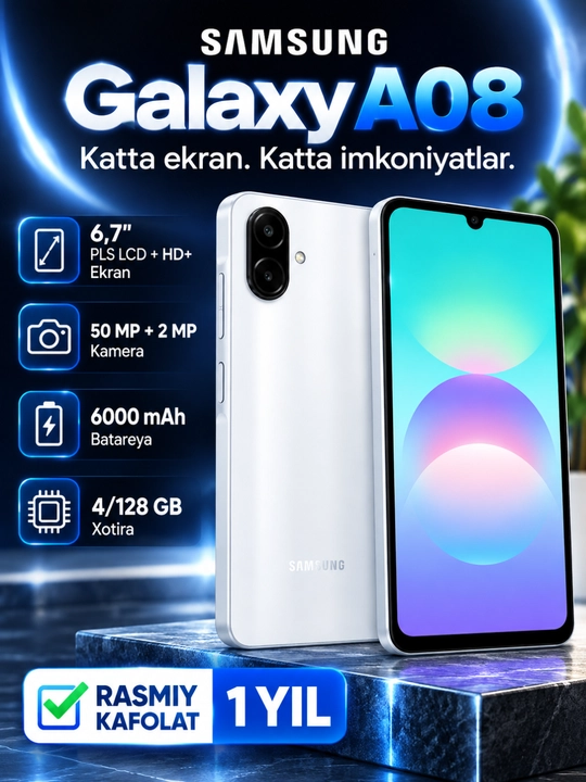 Смартфон Samsung Galaxy A08 4GB 4 /128GB  6000 мАч - 